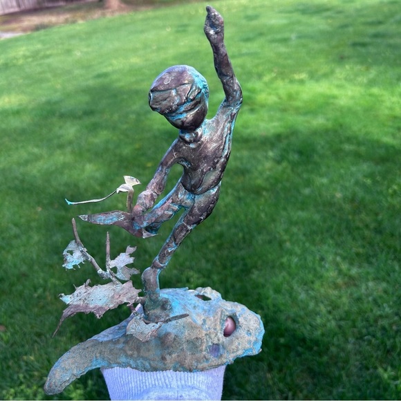 Malcom Moran Boy with Birds Bronze Tabletop Sculpture - Mid-Century MCM - Picture 3 of 10